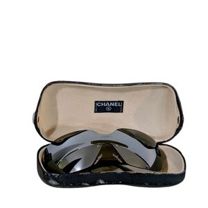 CHANEL Black and Silver Sunglasses